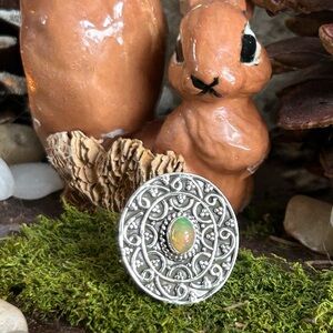 925 Sterling Exceptional Ethiopian Opal Ring